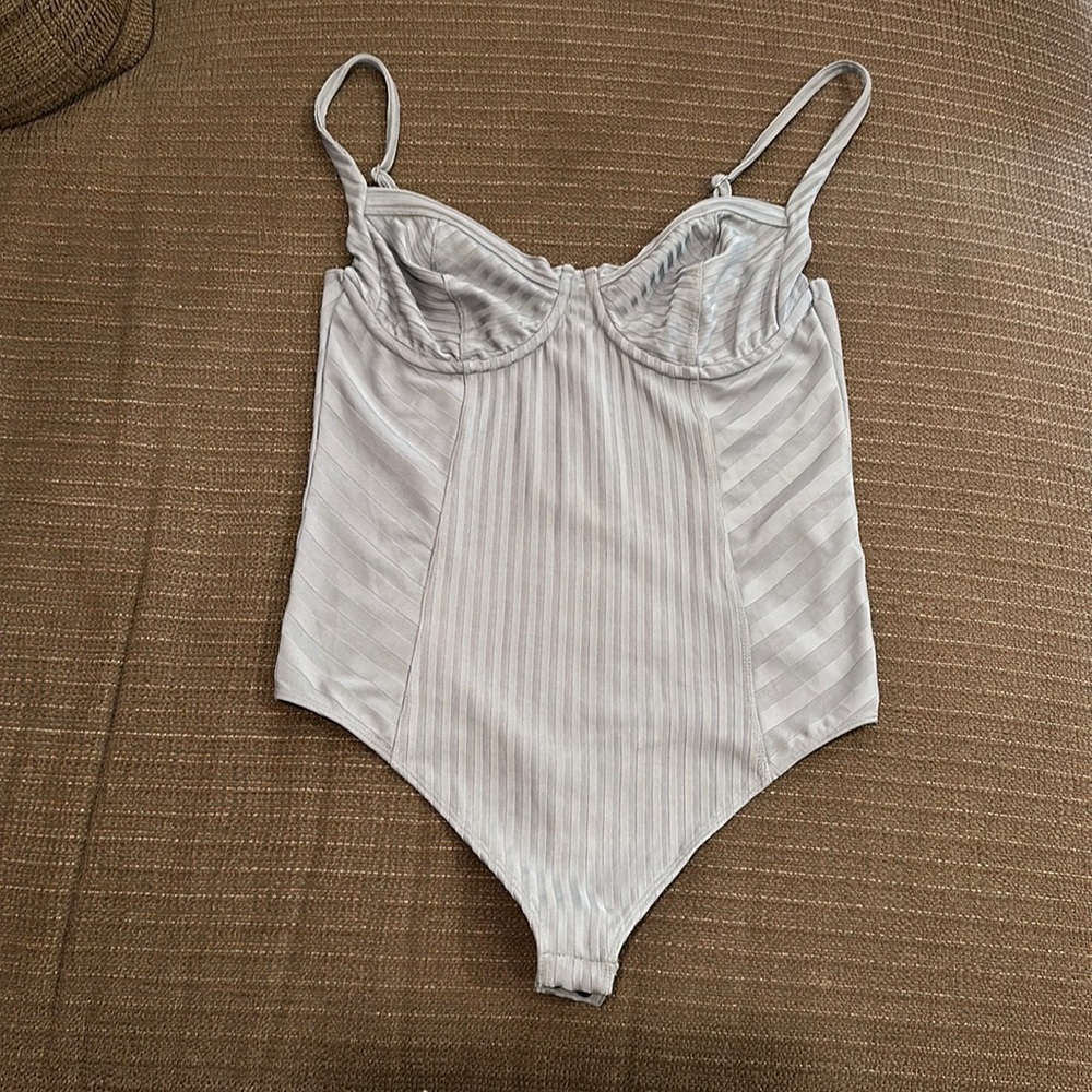 AllSaints Green Bay Yuni Rib Thong Bodysuit All Saints, Size 6